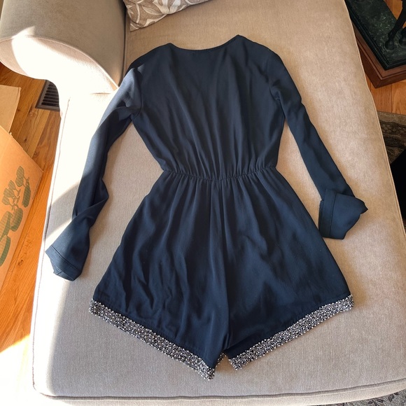 ASTR Black playsuit with silver detail - Picture 2 of 3